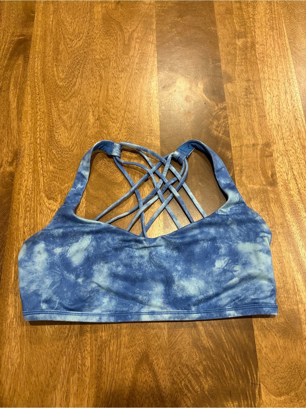 lululemon Blue Tie-Dye Strappy Sports Bra